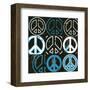 Peace Mantra (blue)-Erin Clark-Framed Art Print