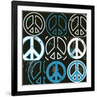 Peace Mantra (blue)-Erin Clark-Framed Art Print