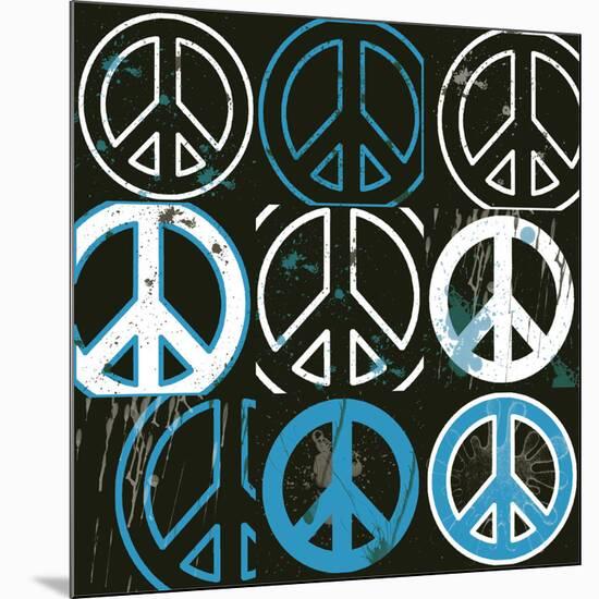 Peace Mantra (blue)-Erin Clark-Mounted Art Print