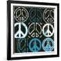 Peace Mantra (blue)-Erin Clark-Framed Art Print