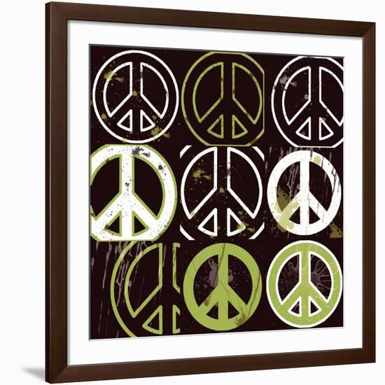 Peace Mantra (green)-Erin Clark-Framed Art Print