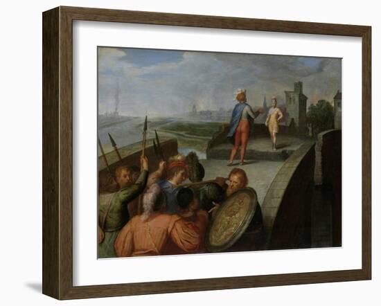 Peace Negotiations Between Julius Civilis and the Roman General Cerialis-Otto van Veen-Framed Art Print