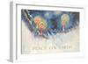 Peace on Earth, Stylized Candles-null-Framed Art Print