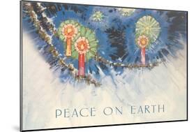 Peace on Earth, Stylized Candles-null-Mounted Art Print