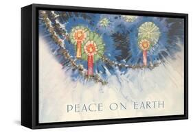 Peace on Earth, Stylized Candles-null-Framed Stretched Canvas