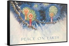 Peace on Earth, Stylized Candles-null-Framed Stretched Canvas