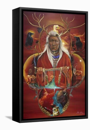 Peace Pipe Offering-Sue Clyne-Framed Stretched Canvas