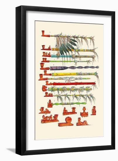 Peace Pipes By George Catlin-George Catlin-Framed Art Print