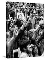 Peace Sign Flashing, Anti Election Protestors in Grant Park Against Democratic National Convention-Charles H^ Phillips-Stretched Canvas