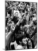 Peace Sign Flashing, Anti Election Protestors in Grant Park Against Democratic National Convention-Charles H^ Phillips-Mounted Photographic Print