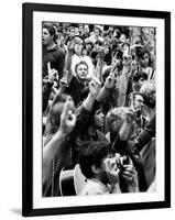 Peace Sign Flashing, Anti Election Protestors in Grant Park Against Democratic National Convention-Charles H^ Phillips-Framed Photographic Print