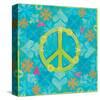 Peace Sign Floral Hearts I-Alan Hopfensperger-Stretched Canvas