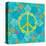 Peace Sign Floral Hearts I-Alan Hopfensperger-Stretched Canvas