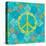 Peace Sign Floral Hearts I-Alan Hopfensperger-Stretched Canvas