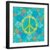 Peace Sign Floral Hearts I-Alan Hopfensperger-Framed Art Print