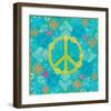 Peace Sign Floral Hearts I-Alan Hopfensperger-Framed Art Print