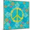 Peace Sign Floral Hearts I-Alan Hopfensperger-Mounted Art Print