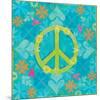 Peace Sign Floral Hearts I-Alan Hopfensperger-Mounted Art Print