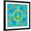 Peace Sign Floral Hearts I-Alan Hopfensperger-Framed Art Print