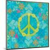 Peace Sign Floral Hearts I-Alan Hopfensperger-Mounted Art Print