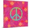 Peace Sign Floral Hearts II-Alan Hopfensperger-Mounted Premium Giclee Print