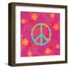 Peace Sign Floral Hearts II-Alan Hopfensperger-Framed Art Print