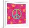 Peace Sign Floral Hearts II-Alan Hopfensperger-Framed Art Print