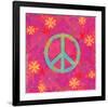 Peace Sign Floral Hearts II-Alan Hopfensperger-Framed Art Print