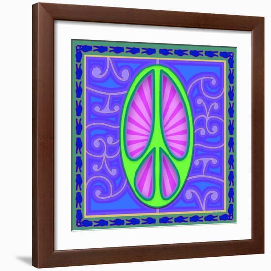 Peace sign (green)-Kem Mcnair-Framed Giclee Print