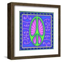 Peace sign (green)-Kem Mcnair-Framed Art Print