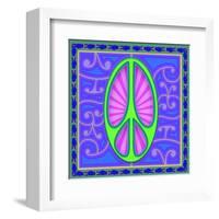 Peace sign (green)-Kem Mcnair-Framed Art Print