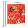 Peace Sign Ladybugs I-Alan Hopfensperger-Framed Art Print