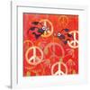 Peace Sign Ladybugs I-Alan Hopfensperger-Framed Art Print