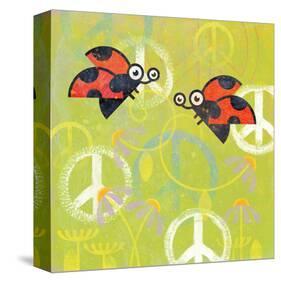 Peace Sign Ladybugs III-Alan Hopfensperger-Stretched Canvas