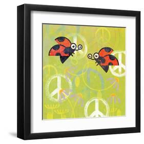 Peace Sign Ladybugs III-Alan Hopfensperger-Framed Art Print