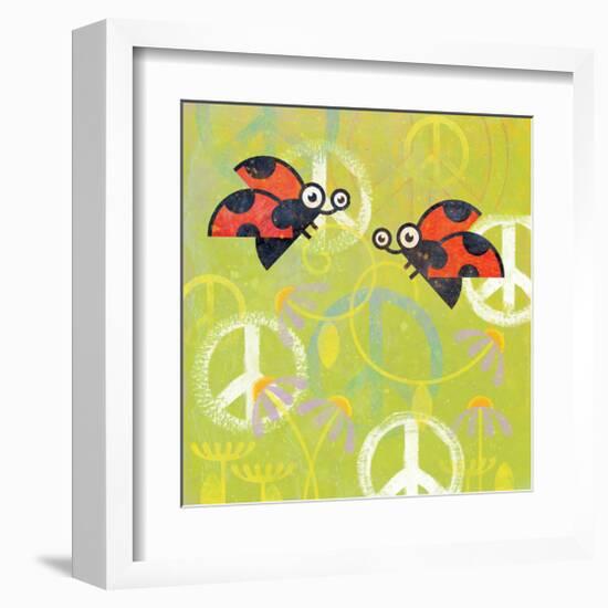 Peace Sign Ladybugs III-Alan Hopfensperger-Framed Art Print