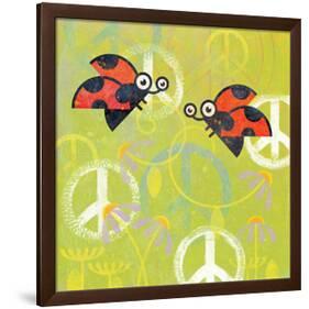 Peace Sign Ladybugs III-Alan Hopfensperger-Framed Art Print