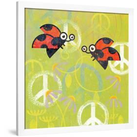 Peace Sign Ladybugs III-Alan Hopfensperger-Framed Art Print