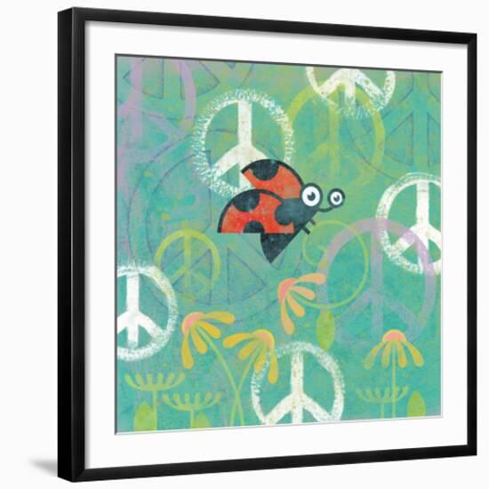 Peace Sign Ladybugs IV-Alan Hopfensperger-Framed Art Print