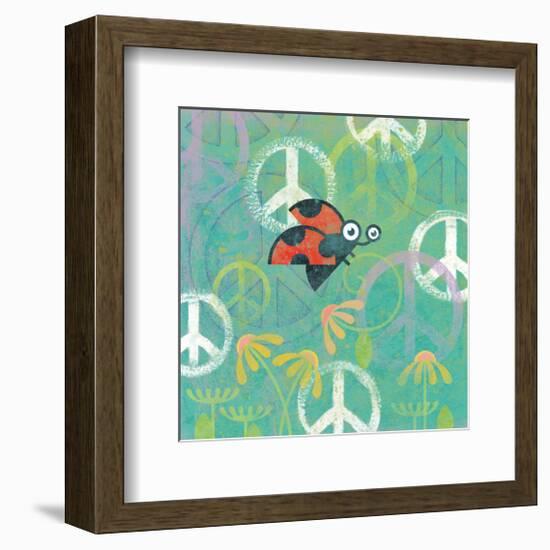 Peace Sign Ladybugs IV-Alan Hopfensperger-Framed Art Print