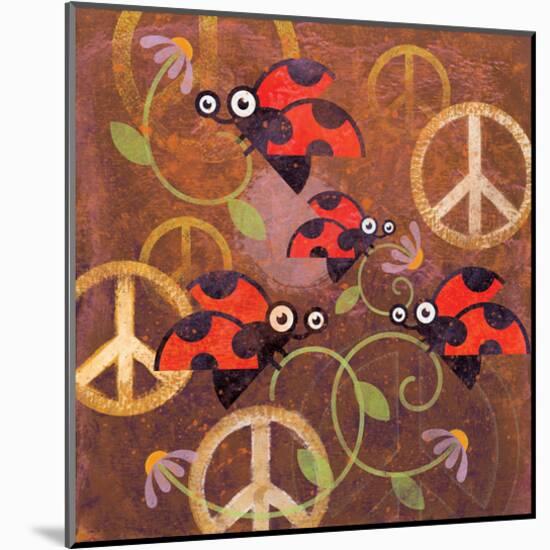 Peace Sign Ladybugs VI-Alan Hopfensperger-Mounted Art Print