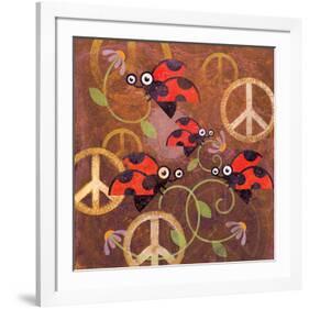 Peace Sign Ladybugs VI-Alan Hopfensperger-Framed Art Print