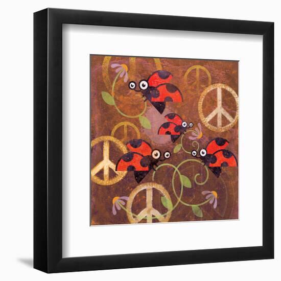 Peace Sign Ladybugs VI-Alan Hopfensperger-Framed Art Print