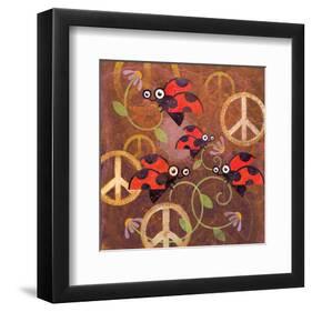 Peace Sign Ladybugs VI-Alan Hopfensperger-Framed Art Print