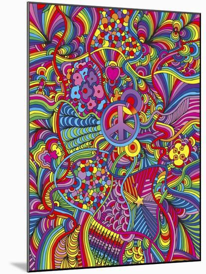 Peace Sign Lines-Howie Green-Mounted Giclee Print