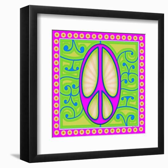 Peace sign (purple)-Kem Mcnair-Framed Art Print