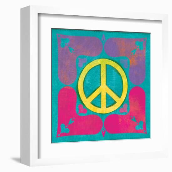 Peace Sign Quilt III-Alan Hopfensperger-Framed Art Print