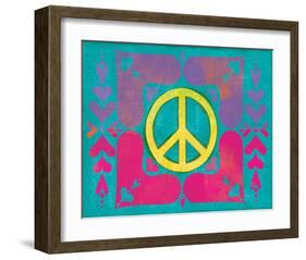 Peace Sign Quilt IV-Alan Hopfensperger-Framed Art Print