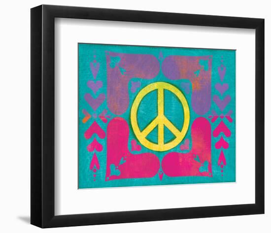 Peace Sign Quilt IV-Alan Hopfensperger-Framed Art Print