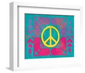 Peace Sign Quilt IV-Alan Hopfensperger-Framed Art Print